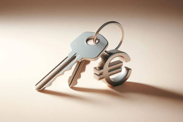 Des clés et un porte clé en forme d'euro